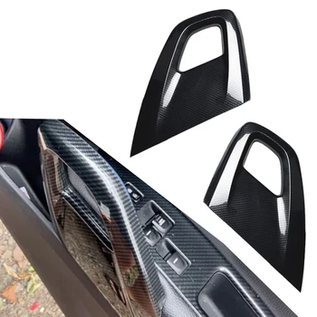 1 чифт кола врата подлакътник панел подстригване капак годни за Hyundai Veloster 2011 2012 2013 2014 2015 2016 черен въглеродни влакна стил пластмаса