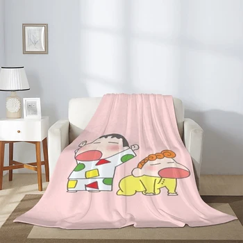 Хвърли одеяло Kawaii C-Crayon Shin Chans Пухкави меки одеяла & хвърля Одеяла с двойно легло за декоративен диван Furry Персонализиран дом