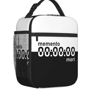Custom Memento Mori Unus Annus Hourglass End Lunch Bag Мъже Жени Топло Cooler изолирани кутии за обяд за деца училище